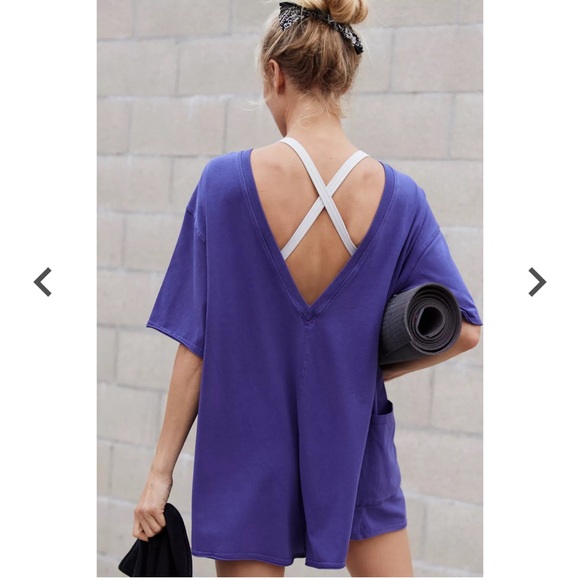 FP Movement Hot Shot Tee Romper in Dark Amethyst Size XS Retail $60 NWOT - Picture 3 of 8
